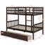 Lit superposé simple au-dessus de simple avec tiroirs doubles, configuration de lit simple transformable-1084814374