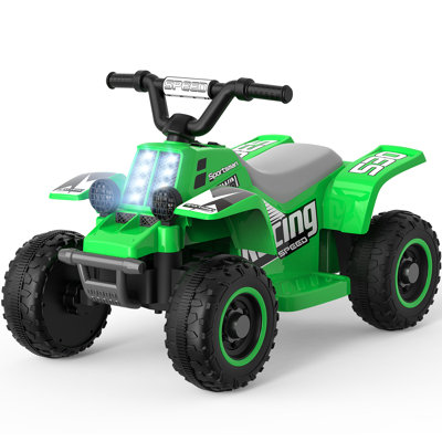 ARBELI 6v 7ah Powered Ride-on Toy, Electric 4-wheeler Atv Car W/ Horn, Music Player, Headlight For Kids