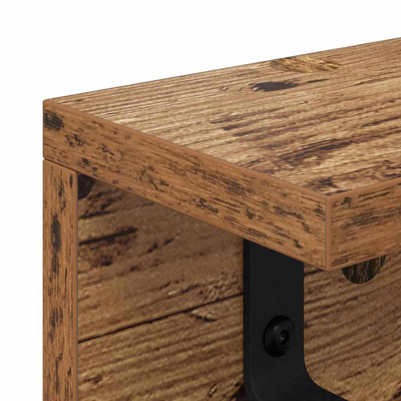 Wall-Mounted Coat Rack 60 X 10.5 X 10.5 Cm, Old Wood