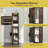 Rustic Brown Corner Toilet Paper Storage Cabinet With Adjustable Shelves-2048120929