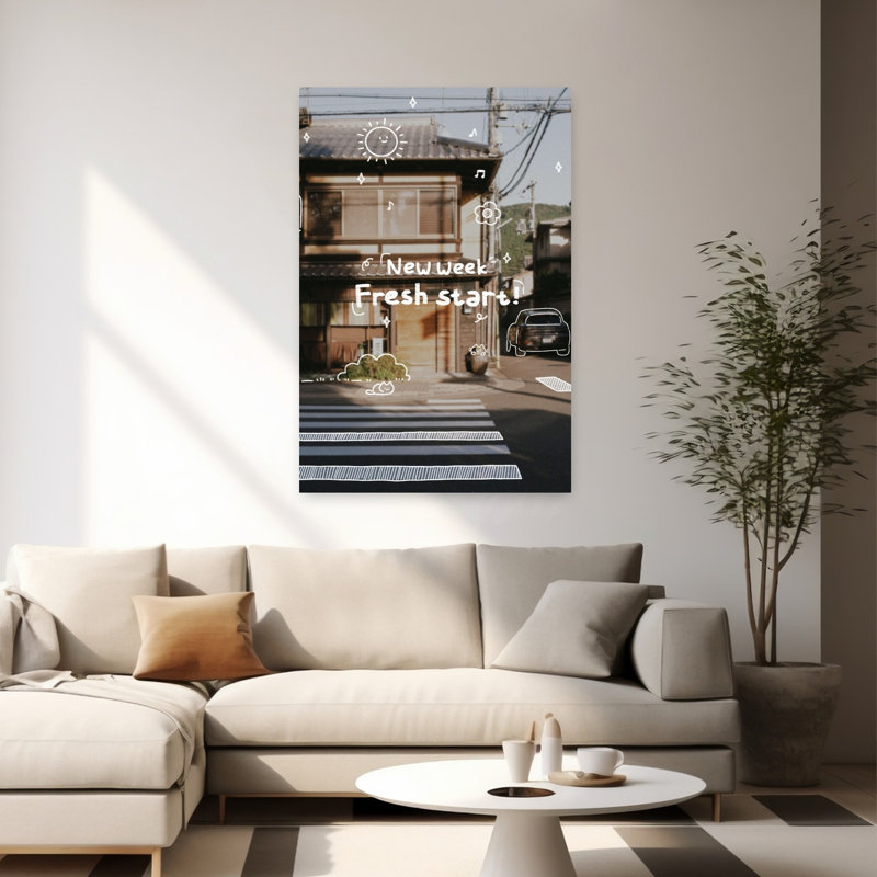 Fresh Start Street Doodles Traditional Abstract Contemporary Cat Zebra Architecture City Wall Art Print 1 Piece Wrapped Canvas Wall Art