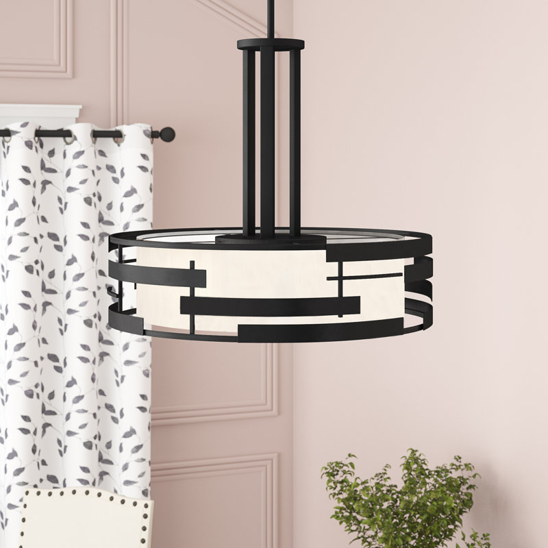 Lustre cylindrique unique à 3 lumières Carnbrock