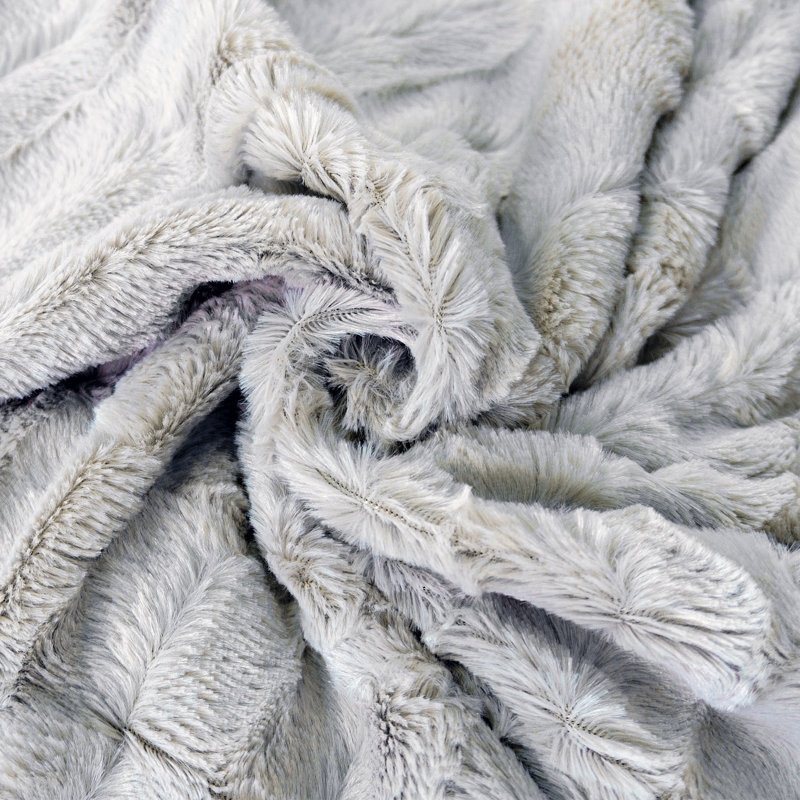 Knitted Throw Blanket, Grey