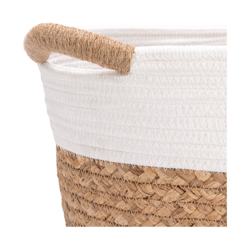 Ensemble de paniers 3 pièces tissés à la main, Blanc