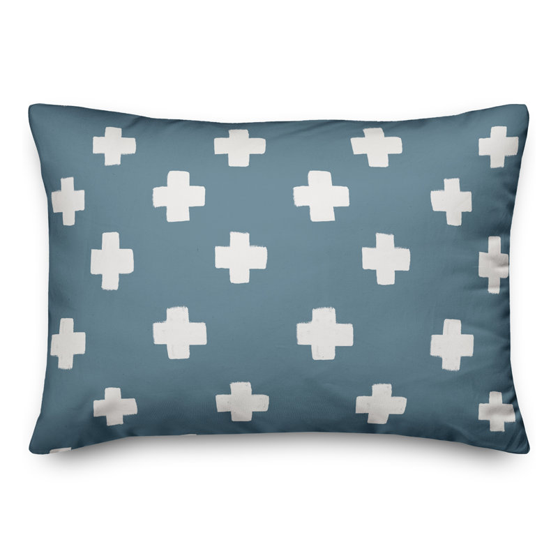  Coussin intérieur / extérieur géométrique, Bleu
