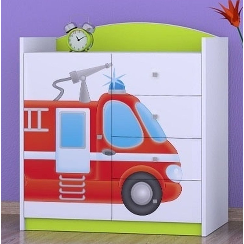 Nielsville Kids 4 - Drawer Combo Dresser, Green