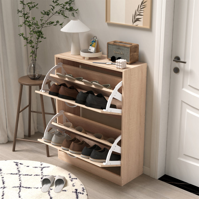 Armoire à chaussures en bois pour entrée