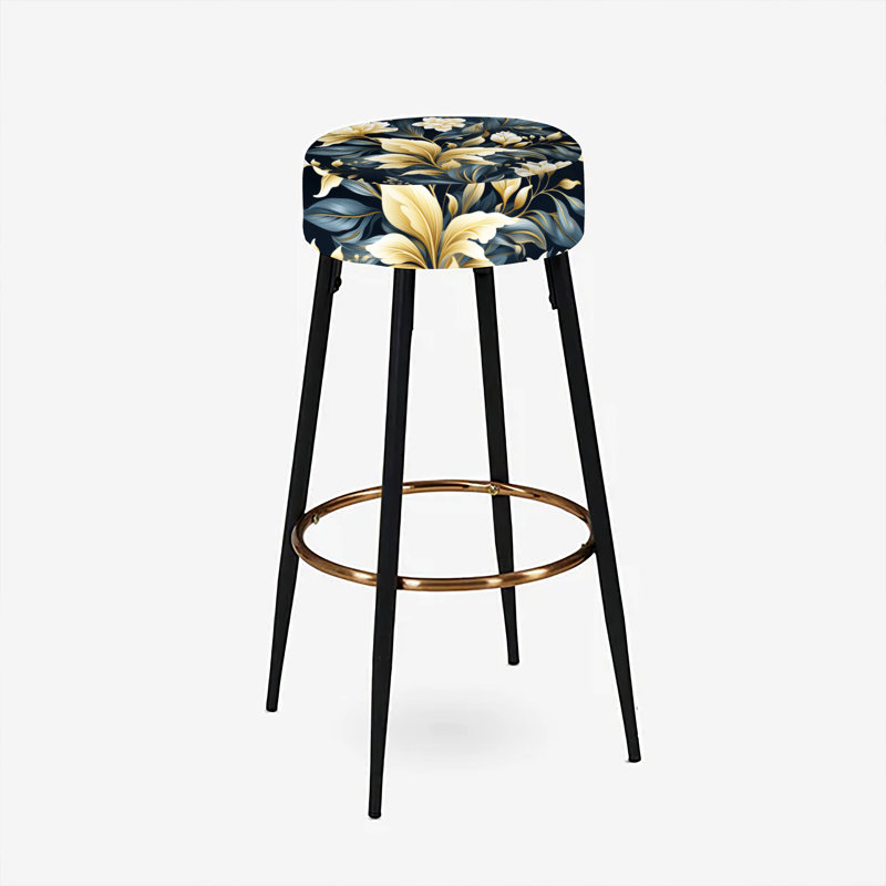 Ensemble de 2 tabourets de bar beige et bleu Dahlia Retreat