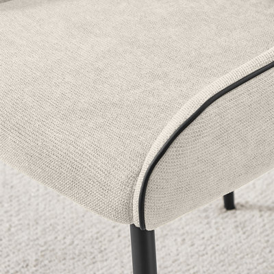 Ophelia Luxury Fabric Upholstered Dining Chair with Metal Legs