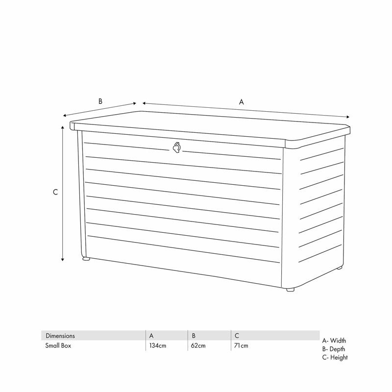 Chalandra Galvanised Steel Lockable Deck Box with Wheels, Beige