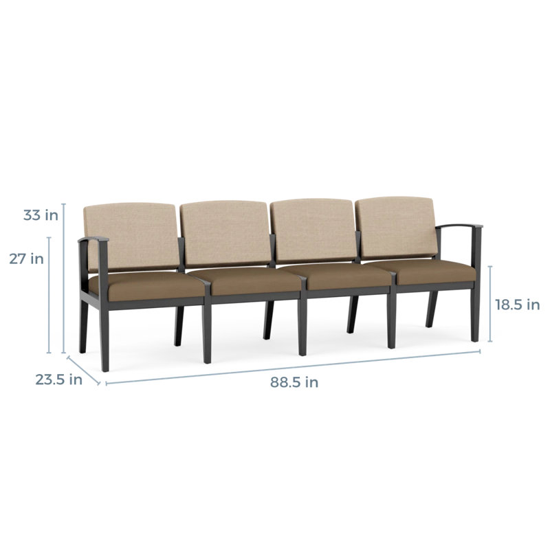 Table de bout en bois Amherst, Noir, Chambray calcaire / Patriot Plus taupe