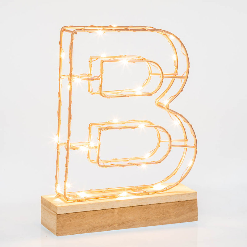 Light Up Letter  | Personalised Initial Copper Letter Light LED Alphabet Light Jim, B