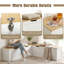 Banc de rangement en L de 63 po, banc de coin-repas avec rangement caché, banc de coin en bois, ensemble de table de coin-repas pour vestibule, salle à manger, cuisine (chêne et blanc)-133418595