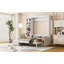 Grand lit escamotable mural avec canapé et tablettes-288007837