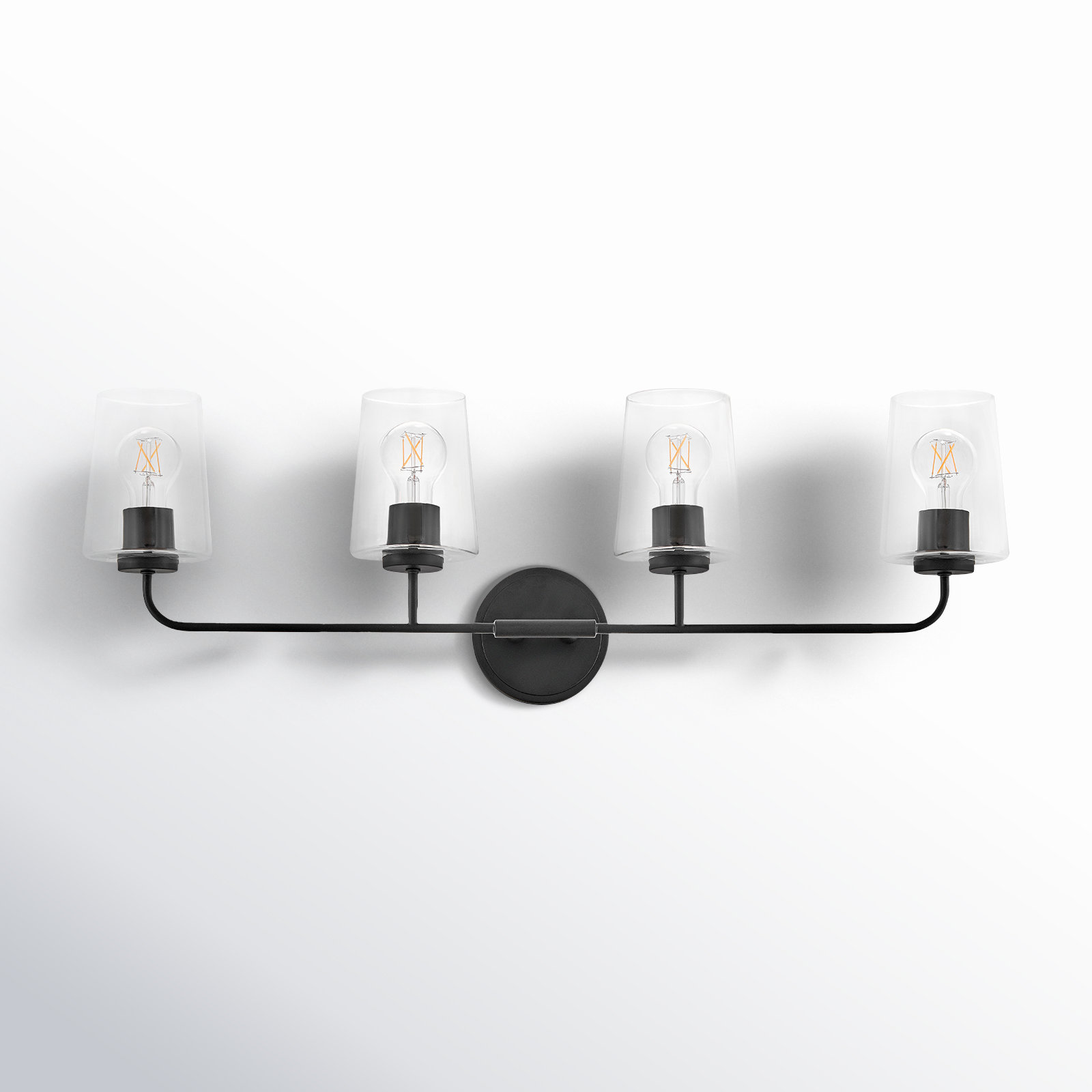 Verbena 4 Light Transparent Dimmable Vanity Light, Black