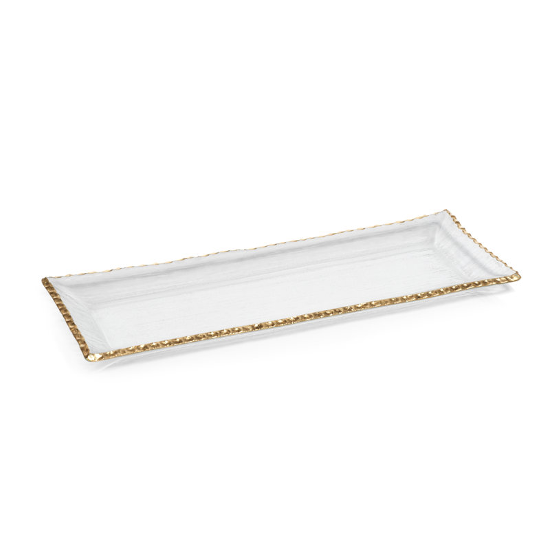 Hughe Glass Tray - Set of 2, 1" H x 19.75" W x 7.5" D