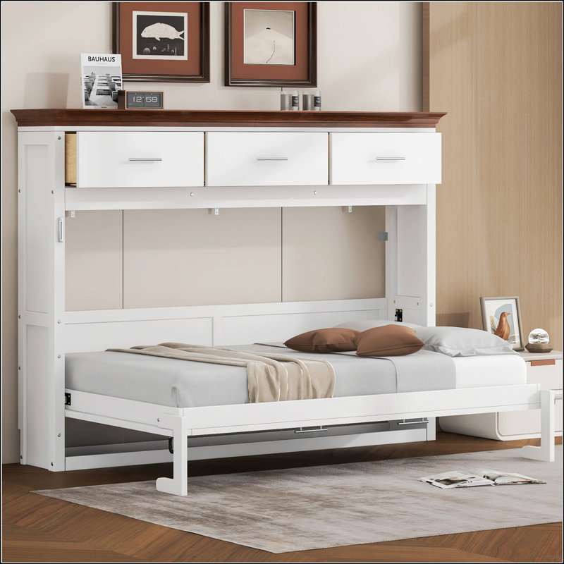 Lit escamotable simple avec 3 tiroirs