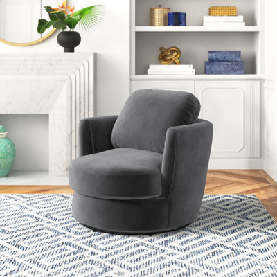 Fauteuil pivotant en velours Pirouette Performance