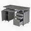 Bureau d'ordinateur complet avec rangement, gris