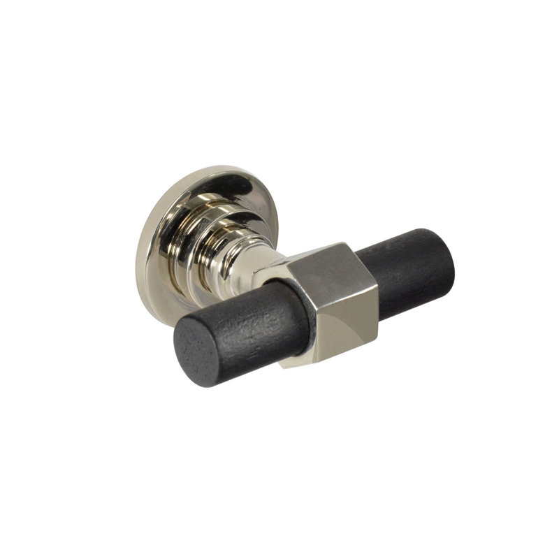 1 3/4" Length Bar Knob, Clear/Brushed Nickel, Black Walnut/Polished Nickel