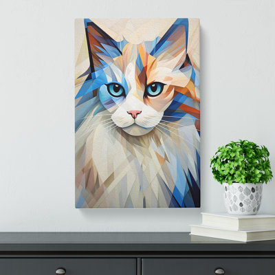 Ragdoll Cat Cubism - Wrapped Canvas