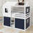 Full Size Bunk Wood House Bed With Tent-378243059-378243068