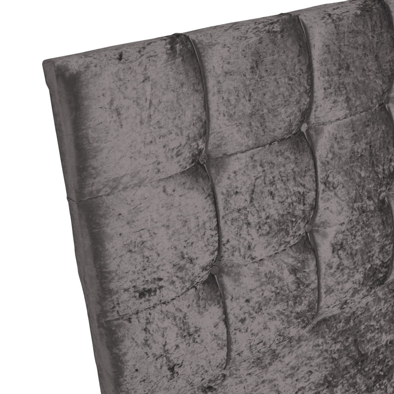 Barlow Upholstered Velvet Headboard, Kingsize, Charcoal