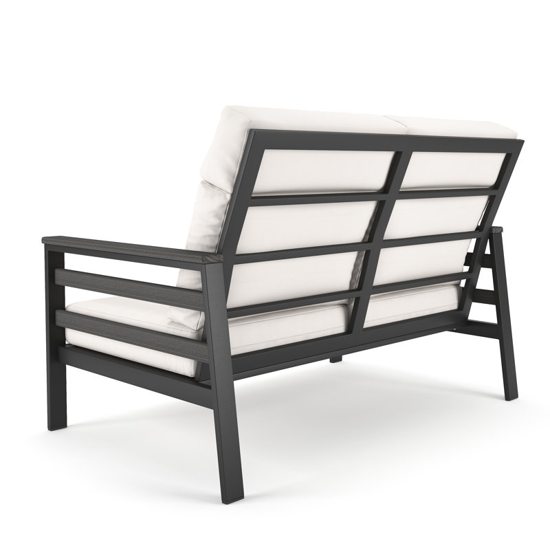 Townsend 55" Sunbrella® Patio Loveseat, Canvas White, Gray