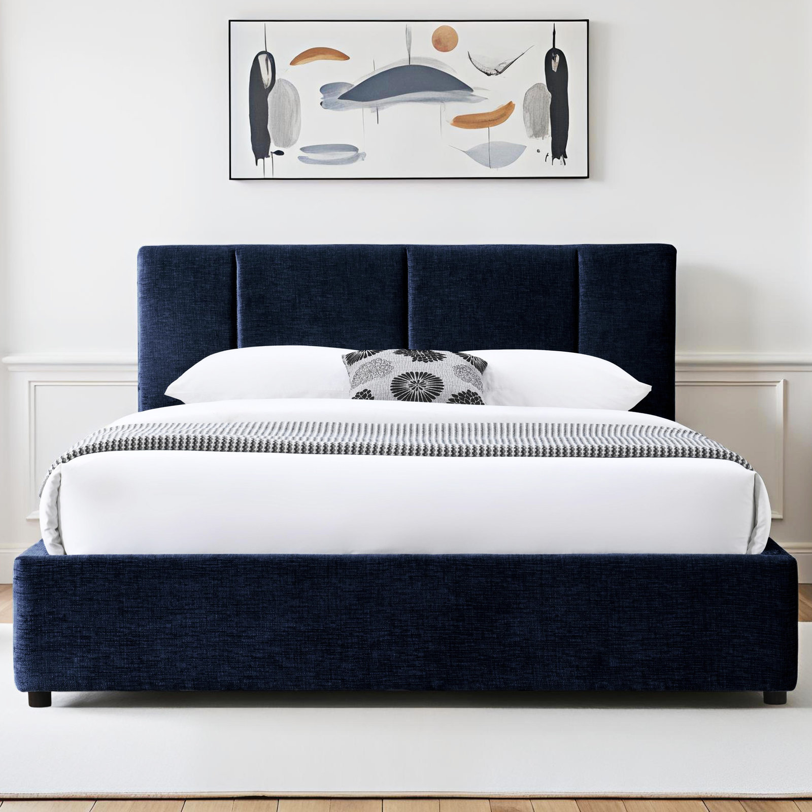 Ruthie Upholstered Bed, Queen, Blue