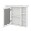 Armoire de rangement murale 35 po x 28 po avec porte miroir et 6 étagères ouvertes-792734194
