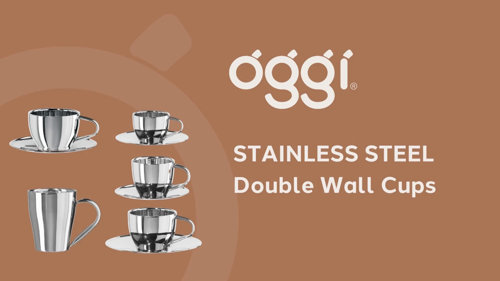 Oggi Double Wall Glass Cappuccino Mugs (Set of 2)