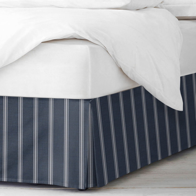 Jupe de lit Shay, Double, 15", Marine