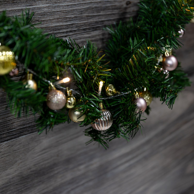 Battery Operated String Lights with Christmas Ornaments