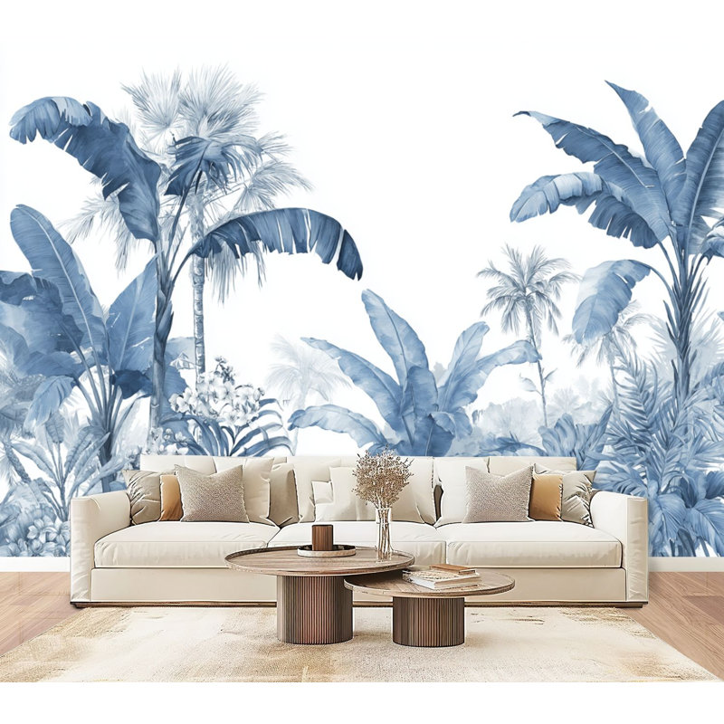 Papier peint auto-adhésif Tropical Foliage Tropical Jungle, L 96 po x l 69 po