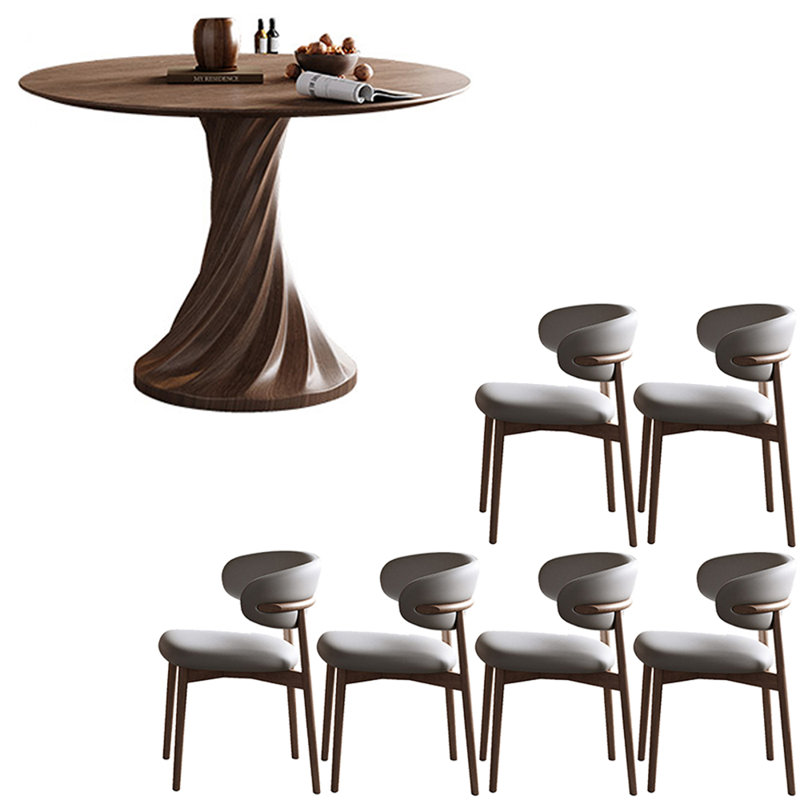 Ensemble de table de salle à manger en bois massif de style ancien, H 29,5 po x L 47,2 po x l 47,2 po