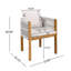 Ensemble repas d'extérieur 7 pièces avec table en bois d'acacia, structure en fer et 6 chaises à dossier en corde avec coussins beiges-365257749-365257744