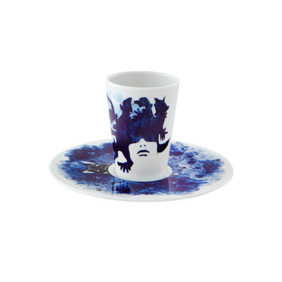 Bode Inspiratório Porcelain Espresso Cup and Saucer