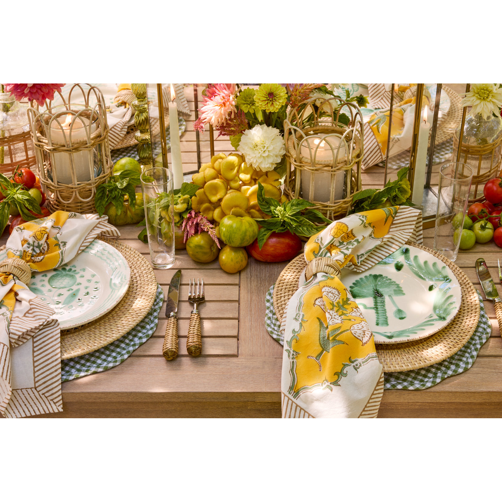 Set of 4 Farmhouse Quilt Placemats, Brick