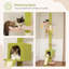 Tour pour arbre à chat à hauteur réglable à 5 niveaux pour chats d'intérieur avec maisonnette pour chat, poteau à griffes et échelle pour chat-757694904