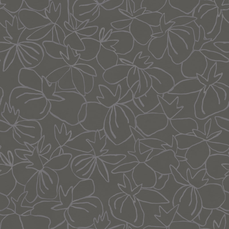 Rouleau de papier peint L 33 pi x l 20,5 po Gurminder Flowers, gris