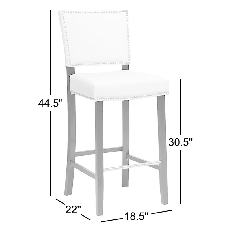 Tabouret de bar 30,5 po Mileni, Blanc