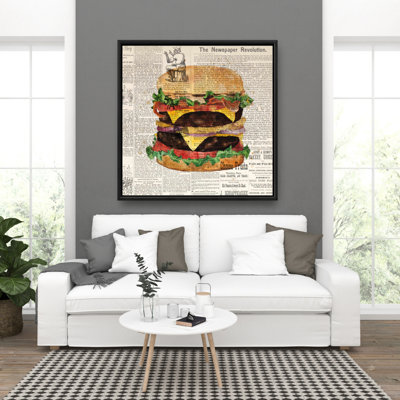 Vintage Style All Dressed Double Cheeseburger Canvas - Home Decor