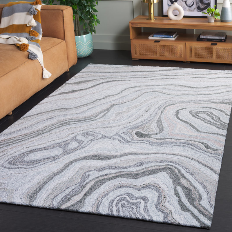Jhenae Hand Tufted Performance Abstract Rug, Rectangle 5' x 8'