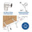 Ensemble de rail de pied Outwater de 4 pi - Quincaillerie et tubes de montage sous le comptoir complets, finition en acier inoxydable satiné-119050386