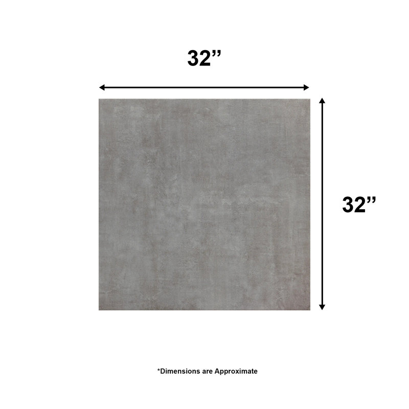 Carreau de porcelaine 32 po x 32 po, Gris foncé