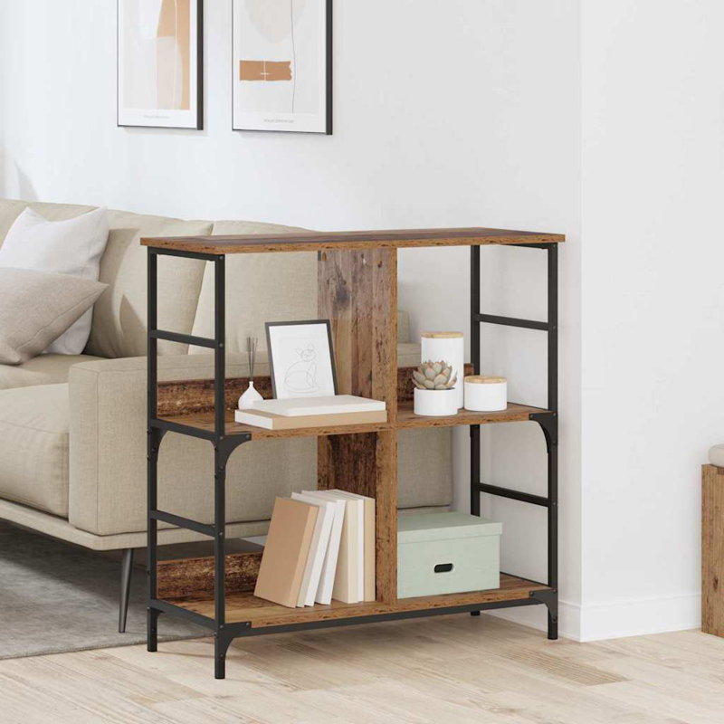 Bookshelf Office Book Shelf Storage Cabinet Book Rack Engineered Wood, Old Wood