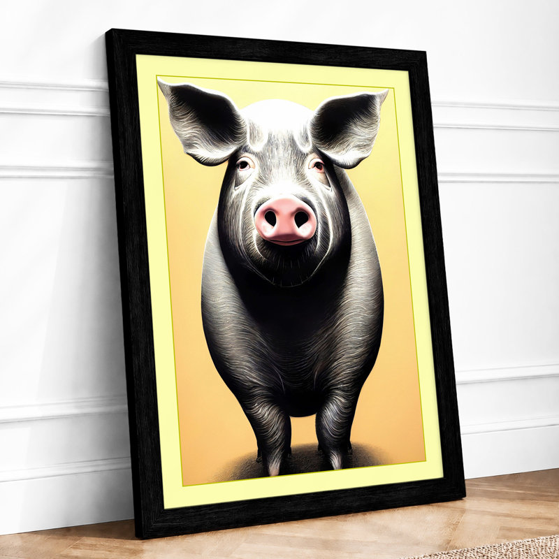 Straight Gaze Pig Modern - Print, A4 - 29.7 x 21.0 cm, Black