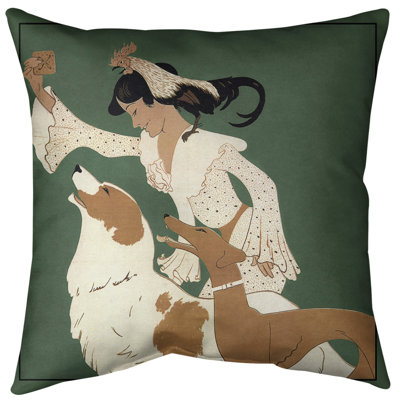 Auguste Roubille Reversible Throw Pillow