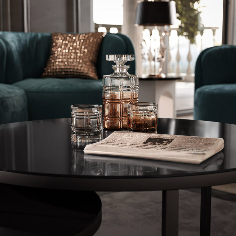 Perryton Frame 2 Piece Coffee Table, Black