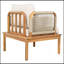Fauteuil club d'extérieur en bois d'acacia et corde avec coussins (simple)